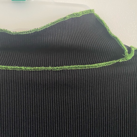 SHEIN Contrast Topstitching Mock Neck Rib-Knit-SZ 2XL-Black - Picture 9 of 10